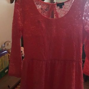 Pink flowery dress with a open back